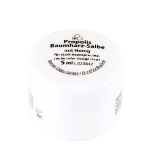 5 ml Propolis Baumharzsalbe mit Honig in weißem Cremetigel