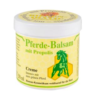 Pferde-Balsam mit Propolis in weißem Cremetiegel