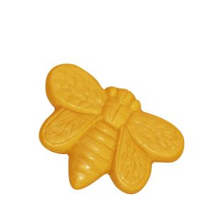 Reine Pflanzenölseife mit Bienenwachs und Honig (Pfirsichduft) in Bienenform, nicht verschweißt, ohne Etikett