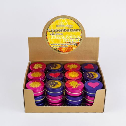 Lippenbalsam 14 ml Aufsteller So/Mo/He/Ro sortiert
