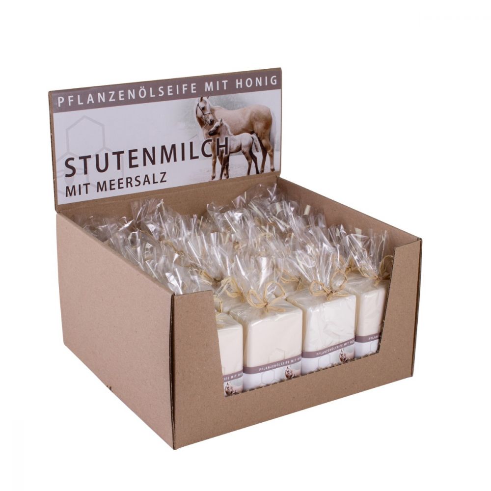 Aufsteller m. 24 Stutenmilch/Meersalzseifen deko.